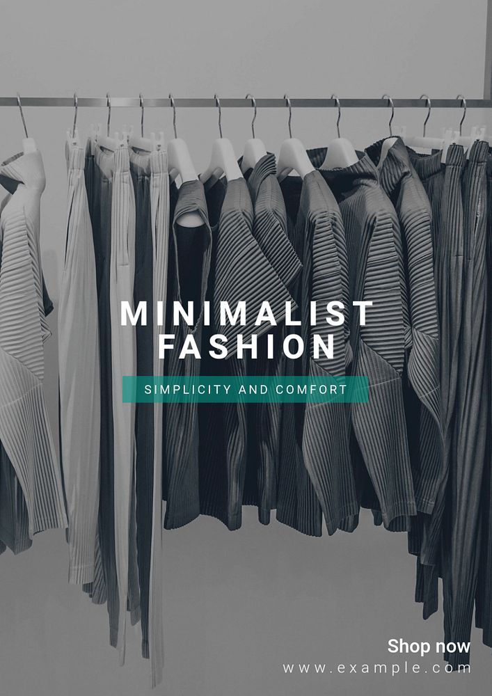 Minimalist fashion  poster template, editable text and design