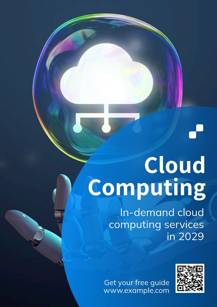 Cloud computing  poster template, editable text and design