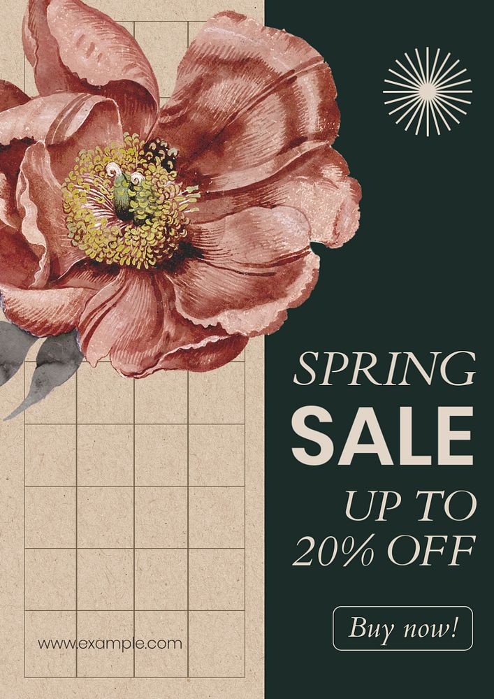 Spring sale  poster template, editable text and design