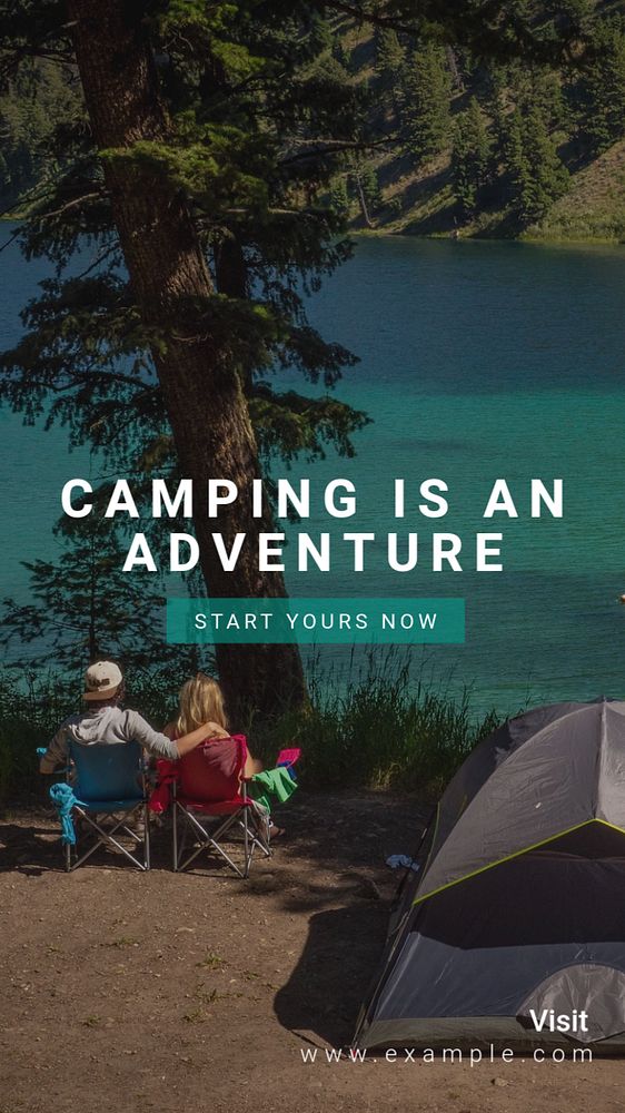 Camping  Instagram story template, editable text