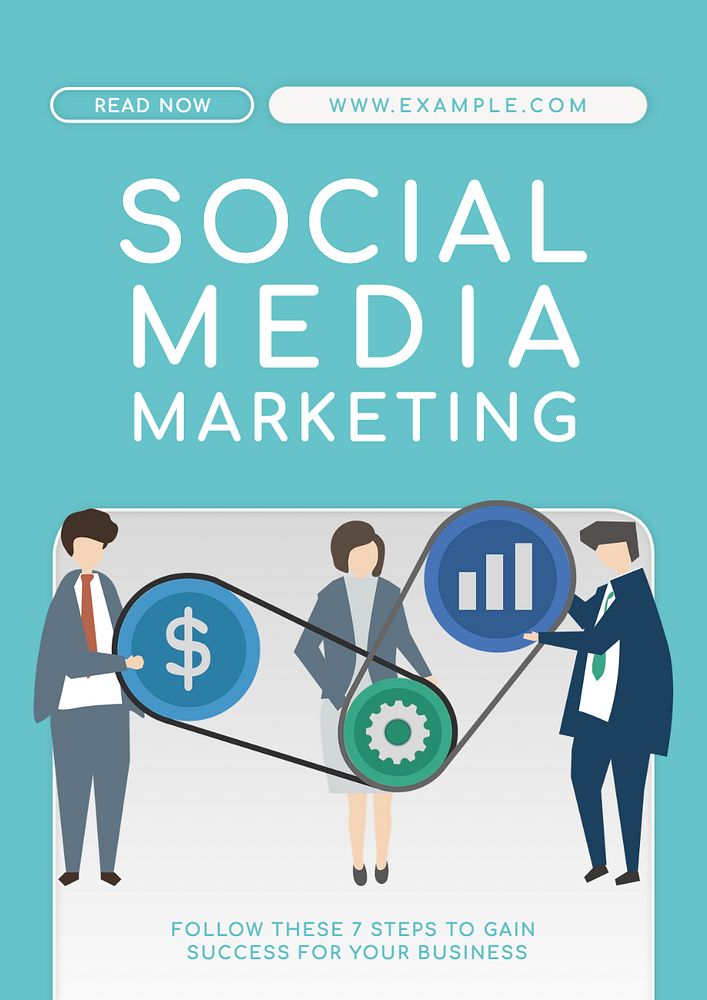 Social media marketing  poster template, editable text and design