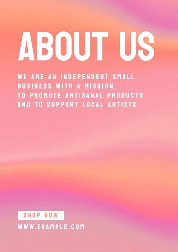 About us poster template, editable text and design