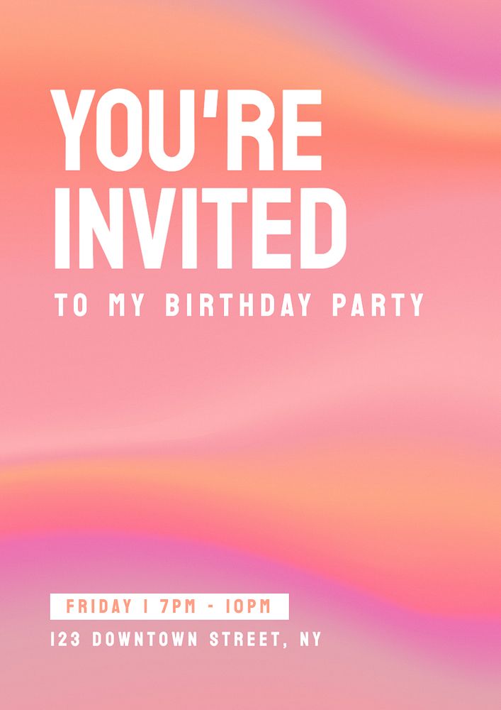 Birthday party poster template, editable text and design