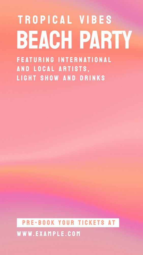 Beach party Instagram story template, editable text