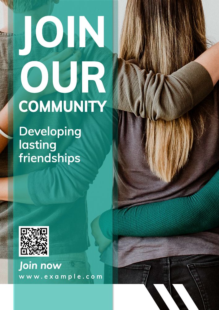 Join our community  poster template, editable text and design