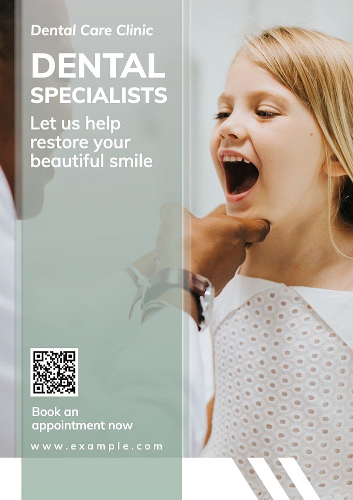 Dental specialists  poster template, editable text and design