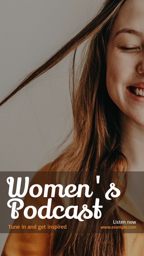 Woman podcast business Instagram story template, editable text