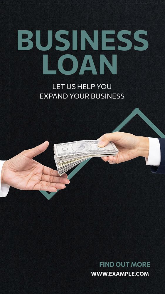 Business loan  Instagram story template, editable text