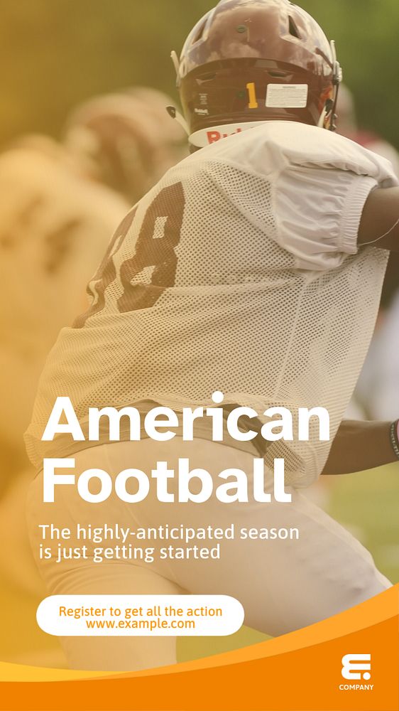 American football  Instagram story template, editable text