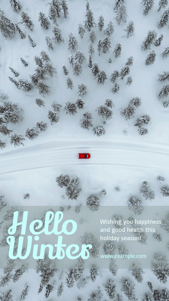 Hello winter wish  Instagram story template, editable text