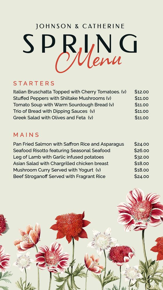 Restaurant menu Instagram story template, editable text