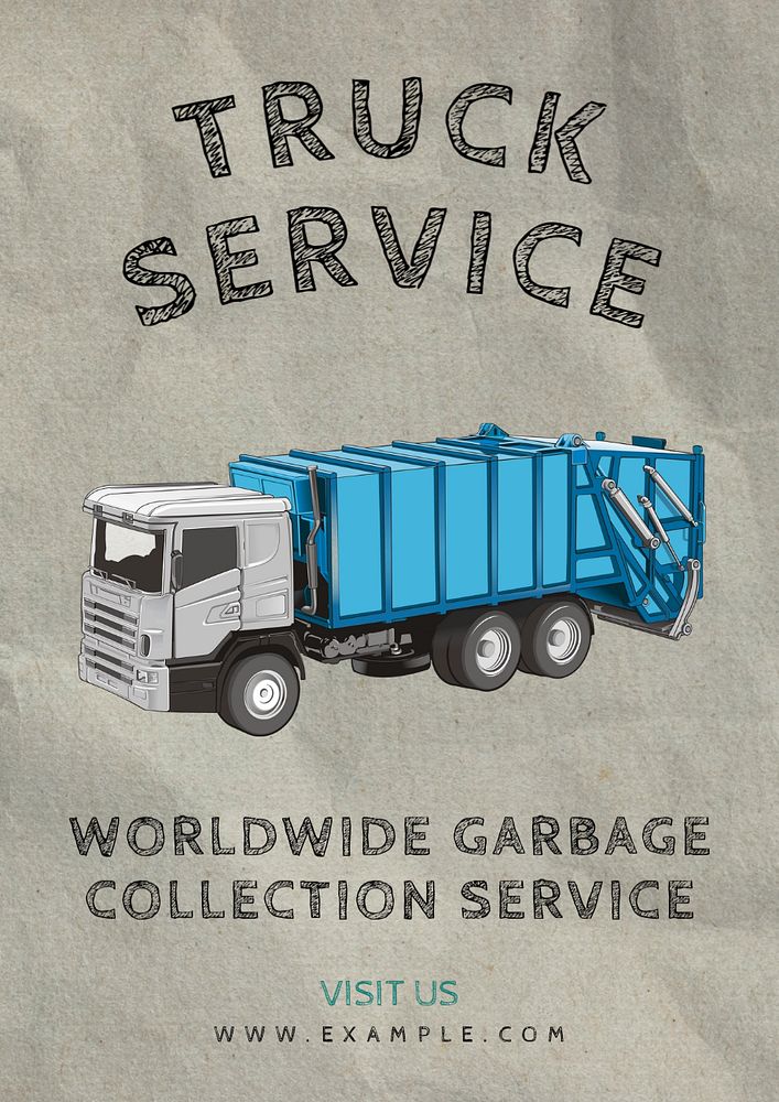 Cargo service  poster template, editable text and design