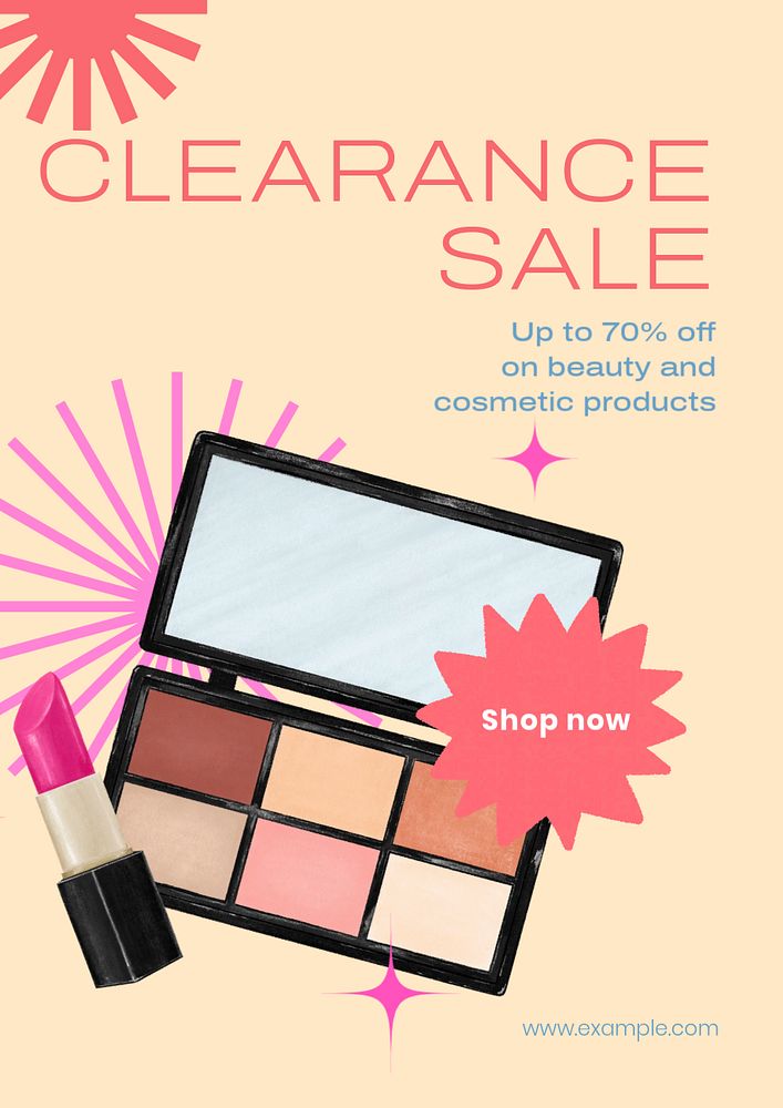 Clearance sale  poster template, editable text and design