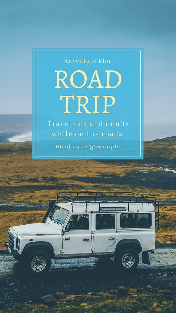 Road trip  Instagram story template, editable text