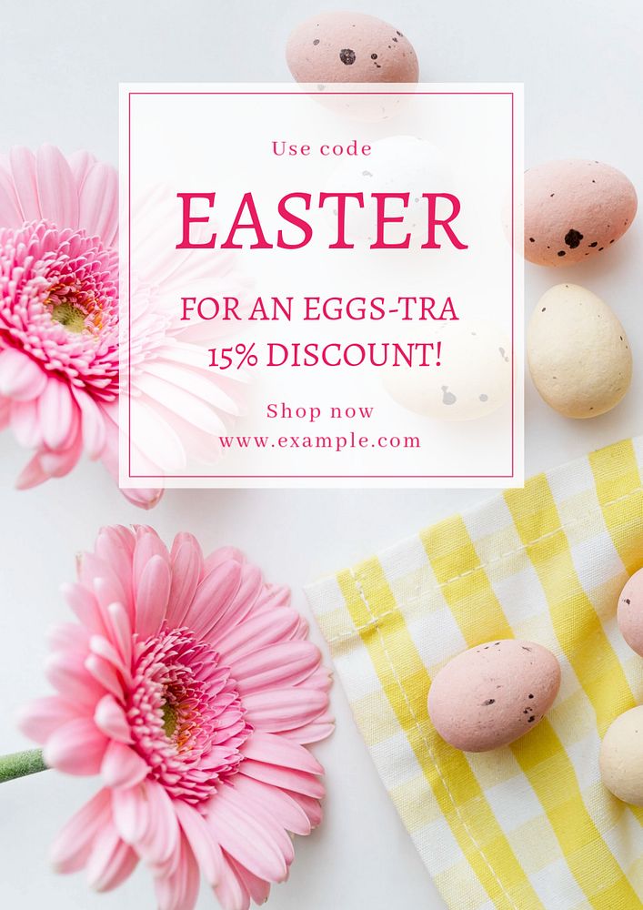 Easter sale  poster template, editable text and design