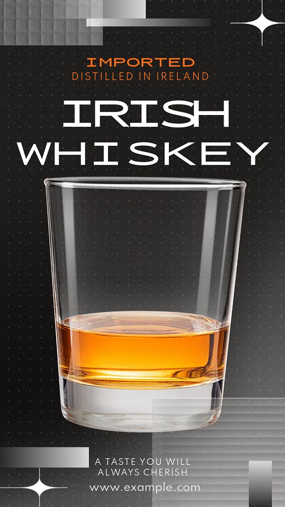 Irish whiskey  Instagram story template, editable text