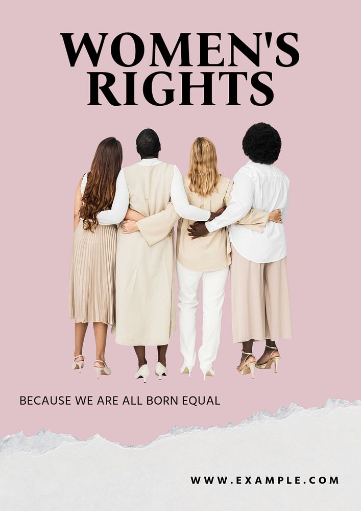 Women's rights  poster template, editable text and design