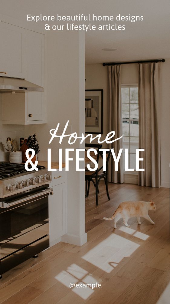 Home & lifestyle  Instagram story template, editable text