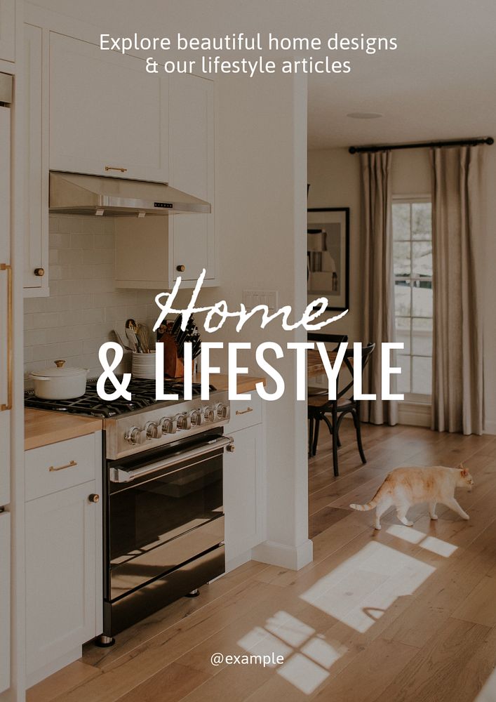 Home & lifestyle  poster template, editable text and design