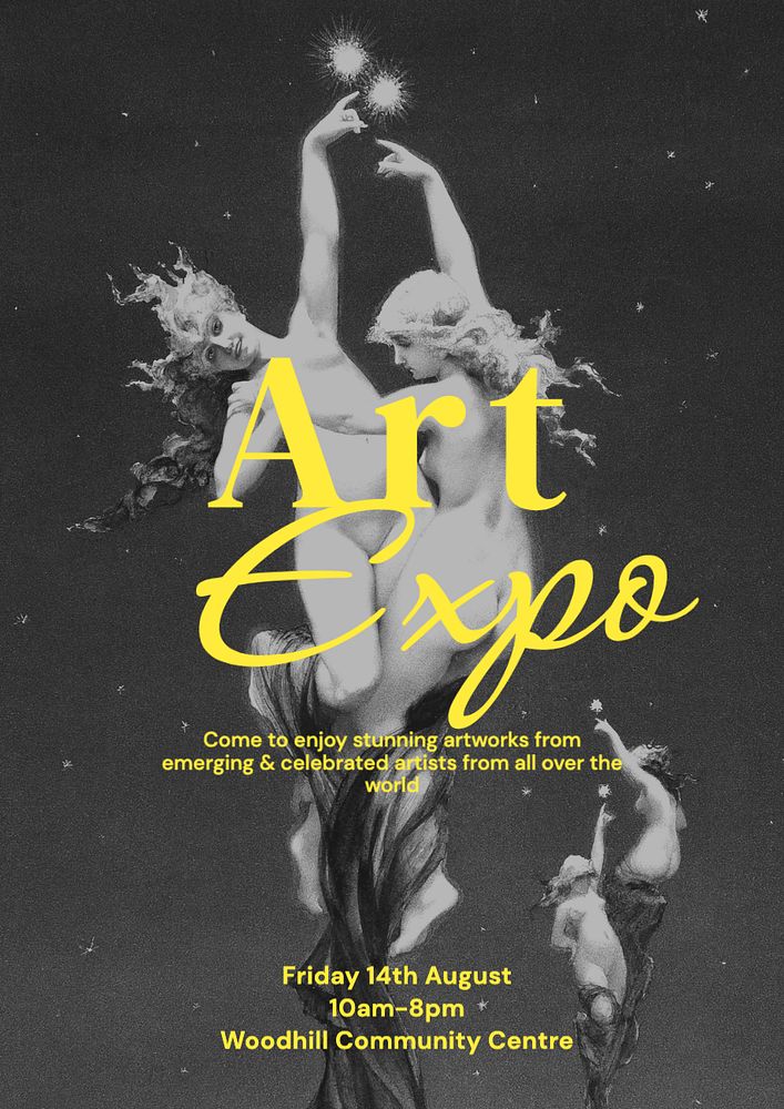 Art expo poster template, editable text and design