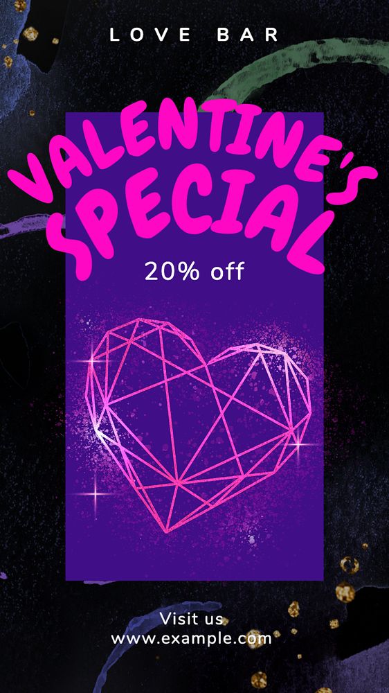 Valentine's special Instagram story template, editable text