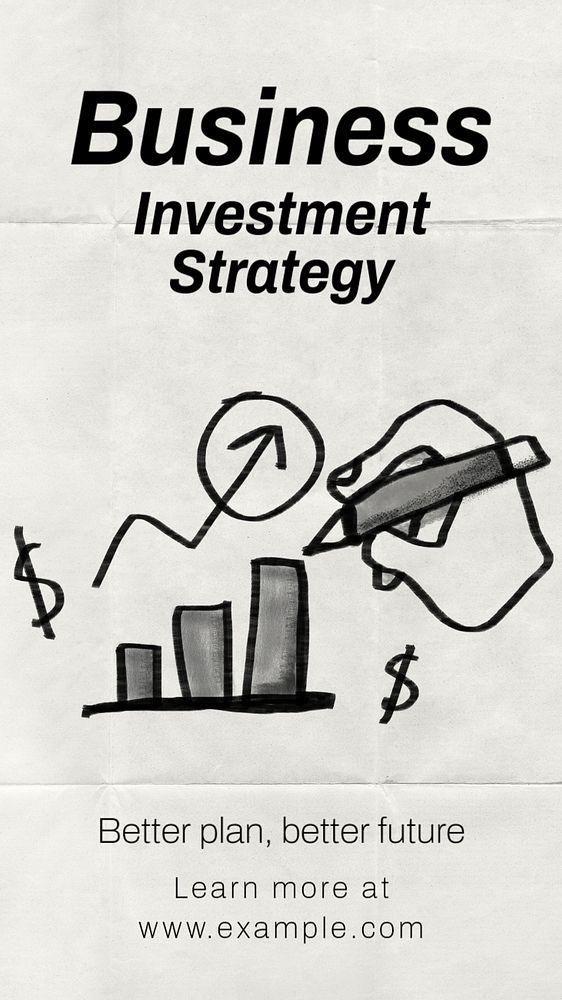 Business investment strategy  Instagram story template, editable text