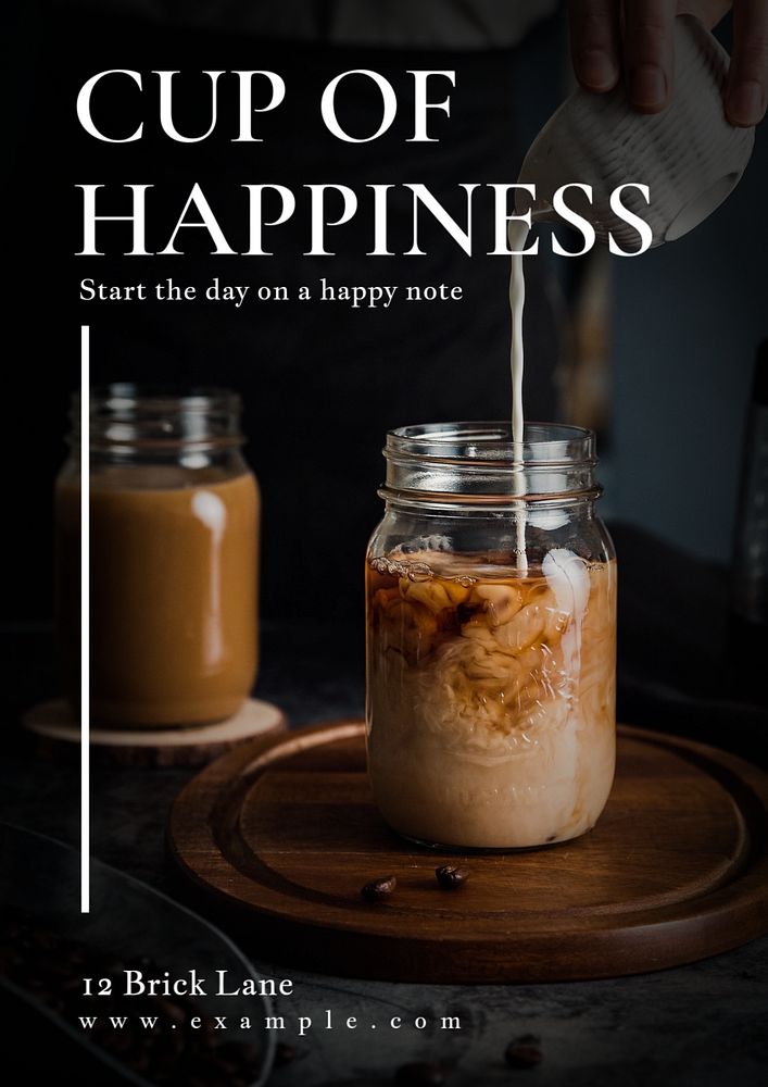 Cup happiness poster template, editable | Premium Editable Template ...