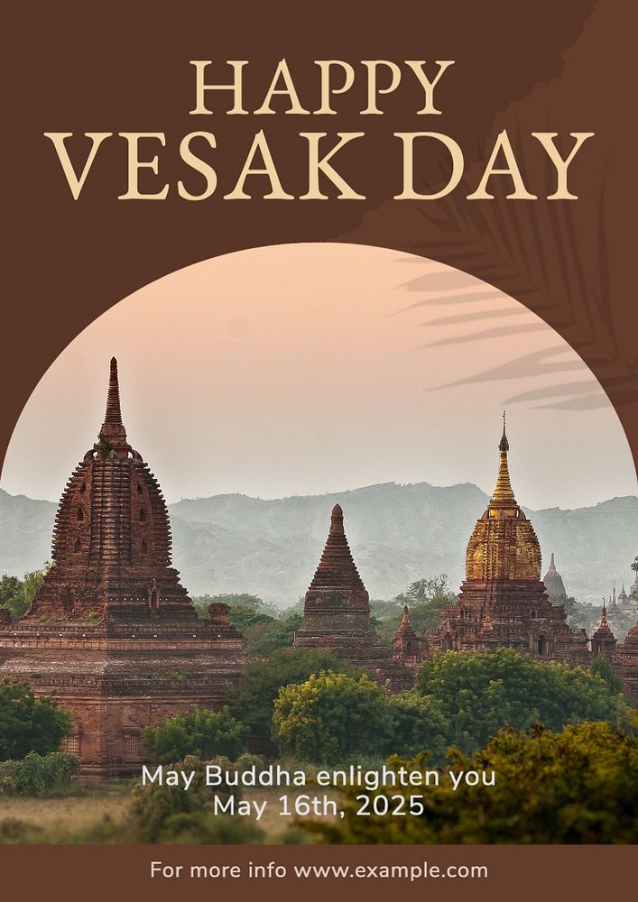 Happy Vesak Day poster template, editable text and design