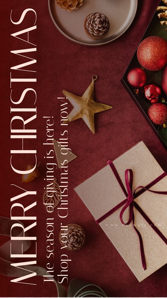 Merry Christmas  Instagram story template, editable text