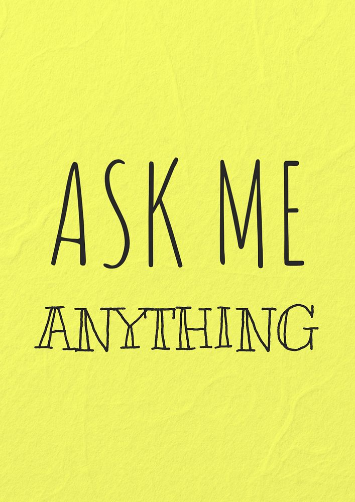 Ask me poster template, editable text and design