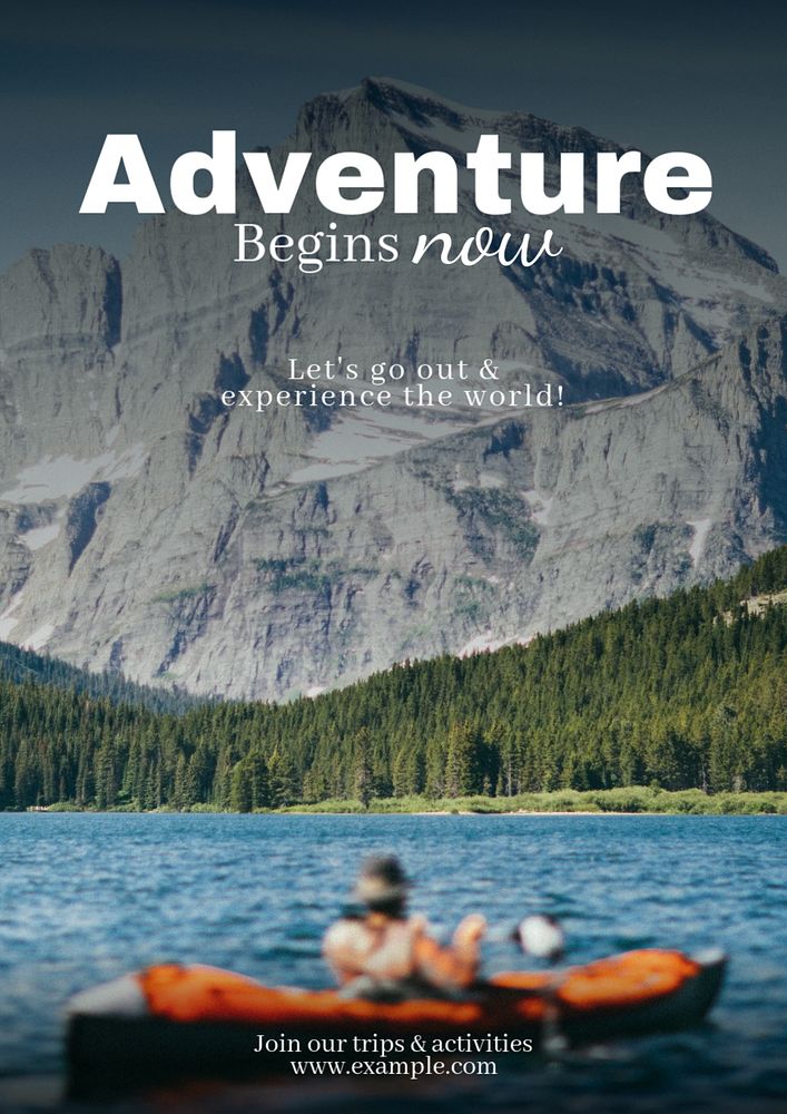 Adventure & travel  poster template, editable text and design