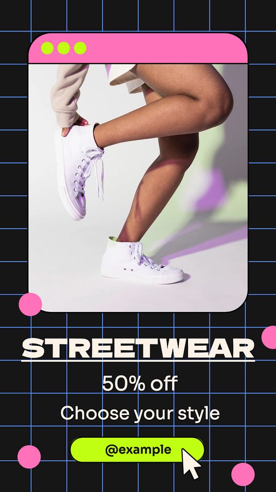 Streetwear sale Instagram story template, editable text