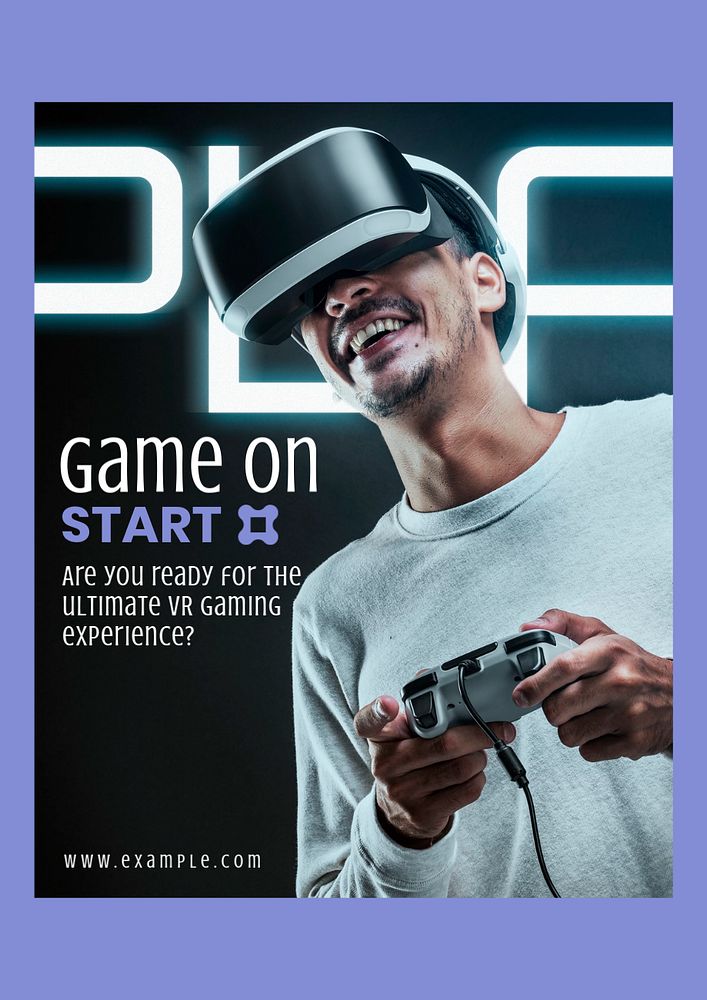 VR gaming  poster template, editable text and design