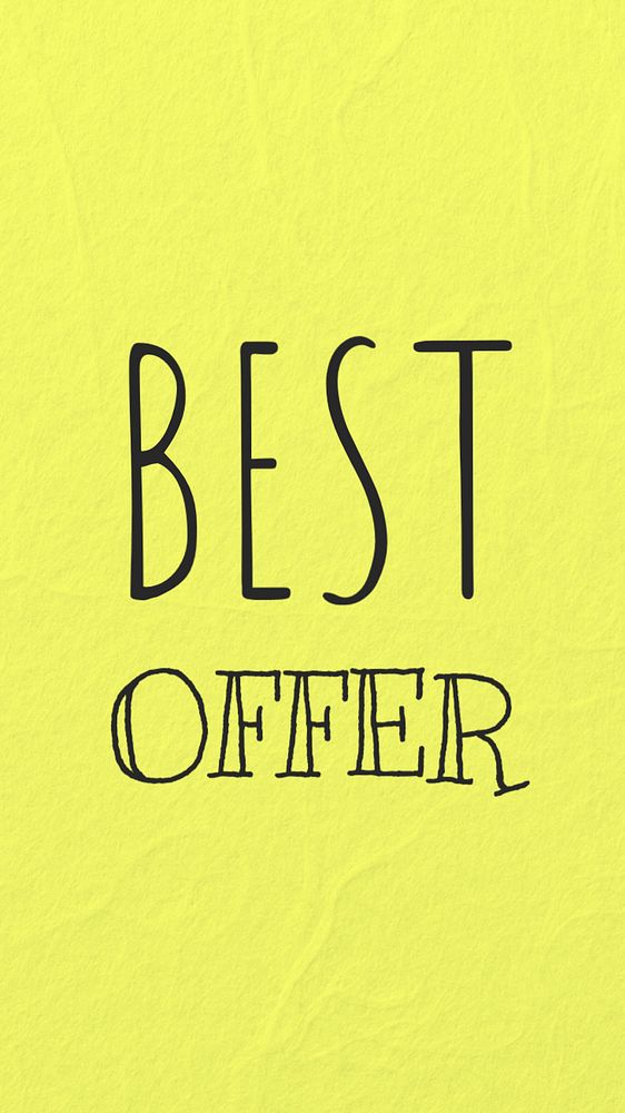 Best offer Instagram story template, editable text