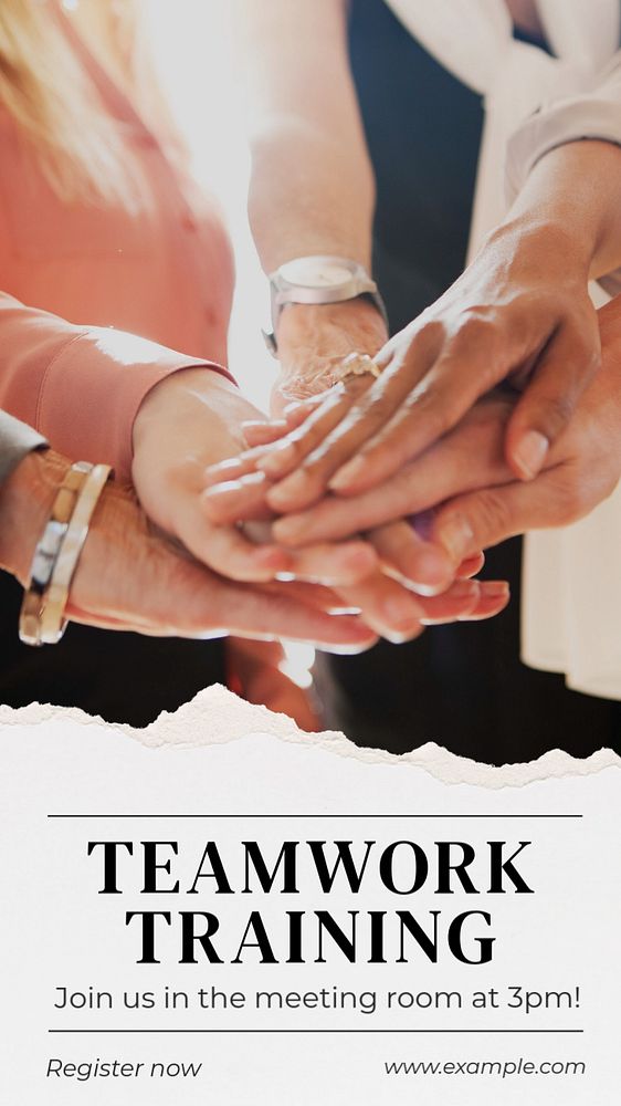 teamwork  Instagram story template, editable text