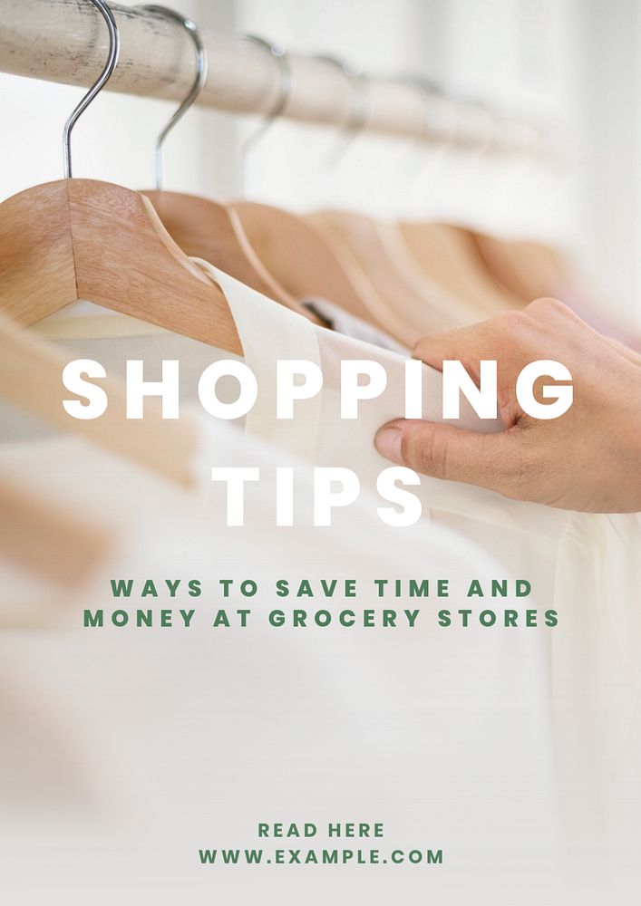 Shopping tips  poster template, editable text and design