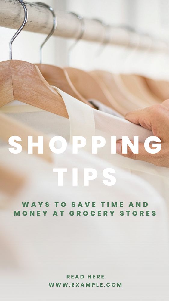 Shopping tips  Instagram story template, editable text