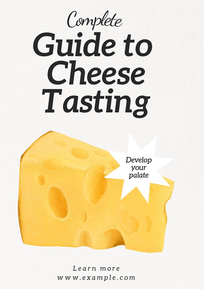 Cheese tasting poster template, editable text and design