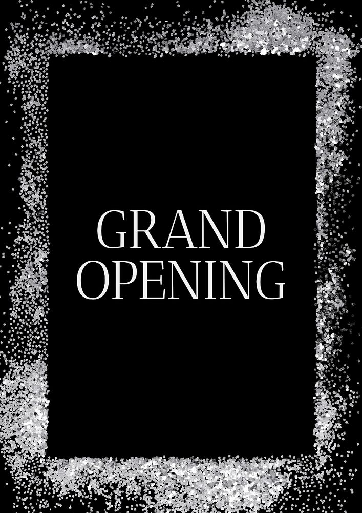 Grand opening poster template, editable text and design