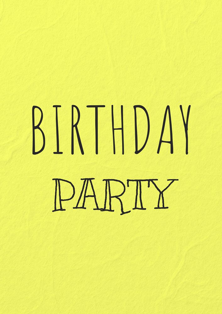 Birthday party poster template, editable text and design