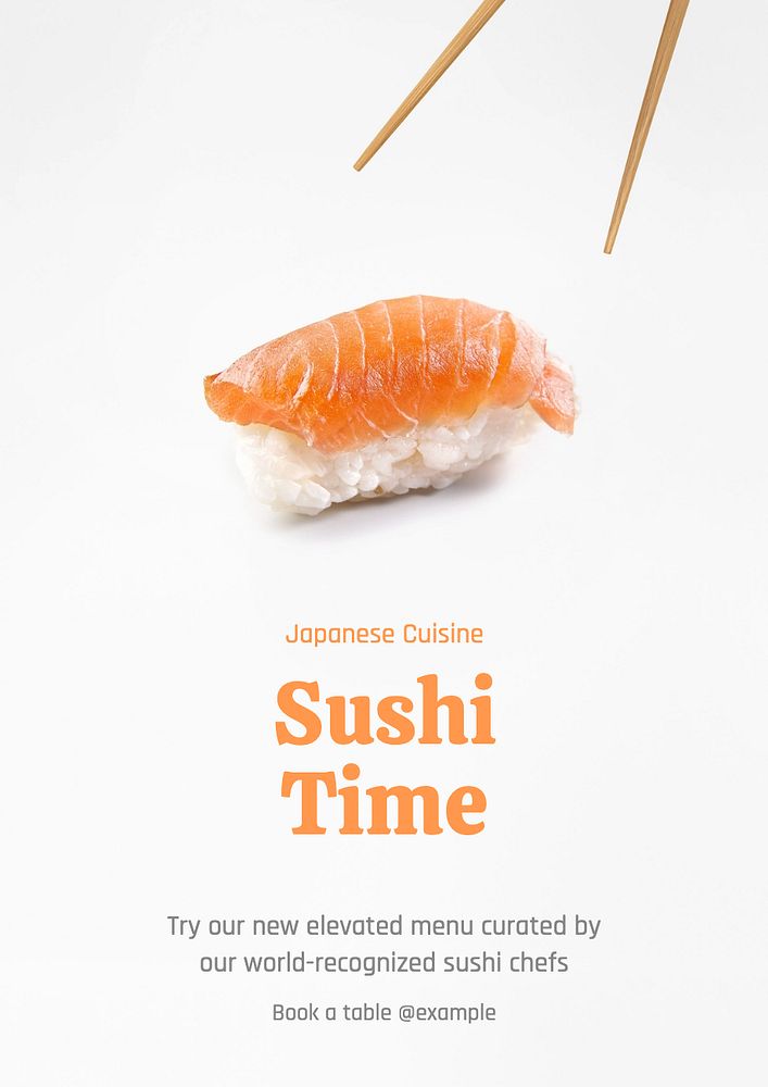 Sushi time poster template