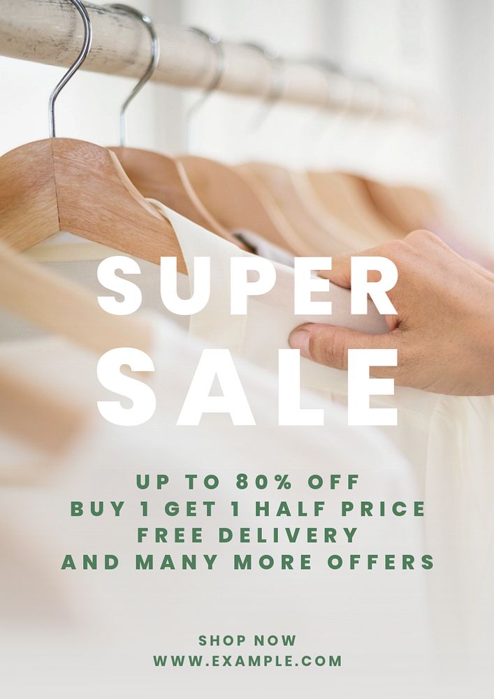 Super sale  poster template, editable text and design