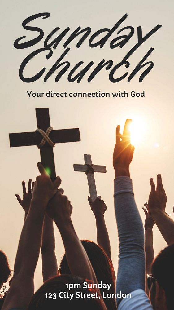 Sunday church Instagram story template, editable text