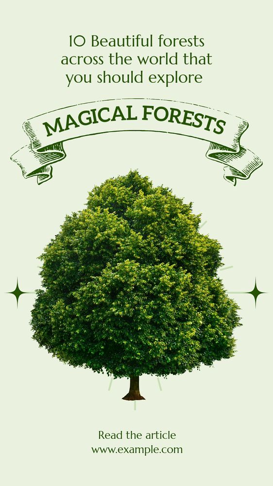 Magical forest Instagram story template, editable text