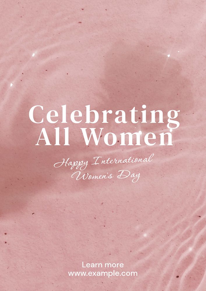 Celebrating all women  poster template, editable text and design