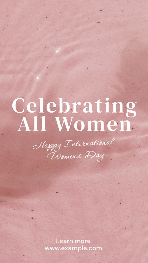 Celebrating all women  Instagram story template, editable text