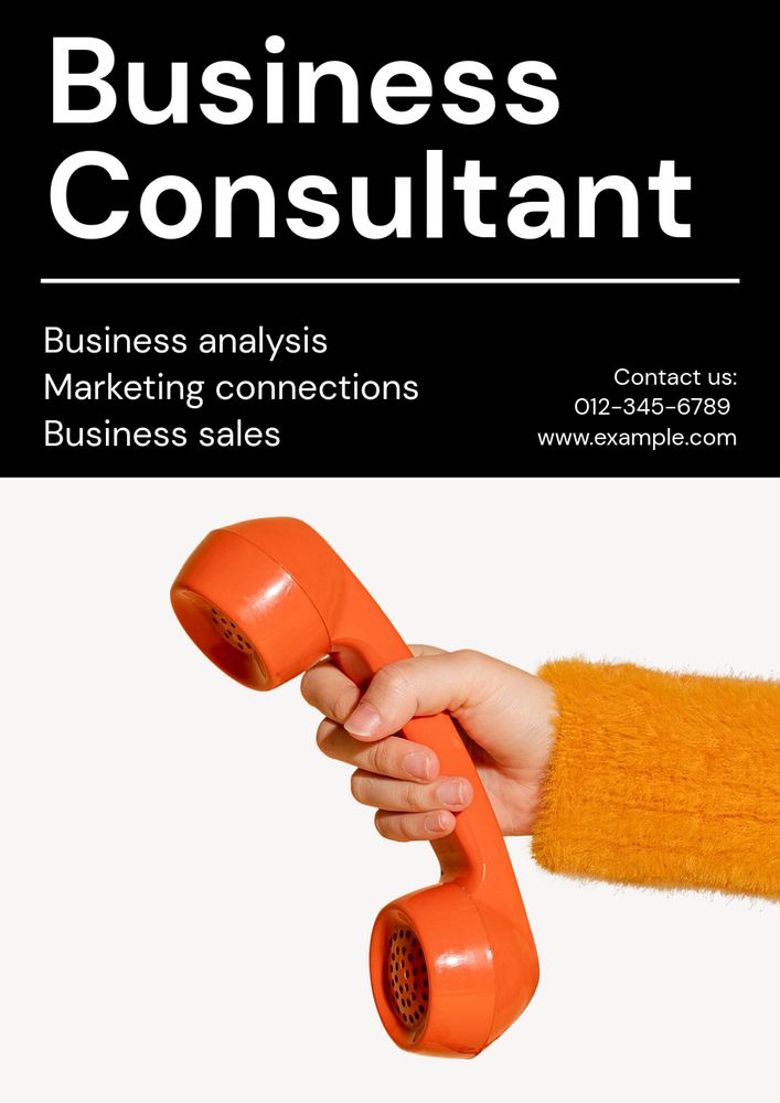 Business consultant  poster template, editable text and design