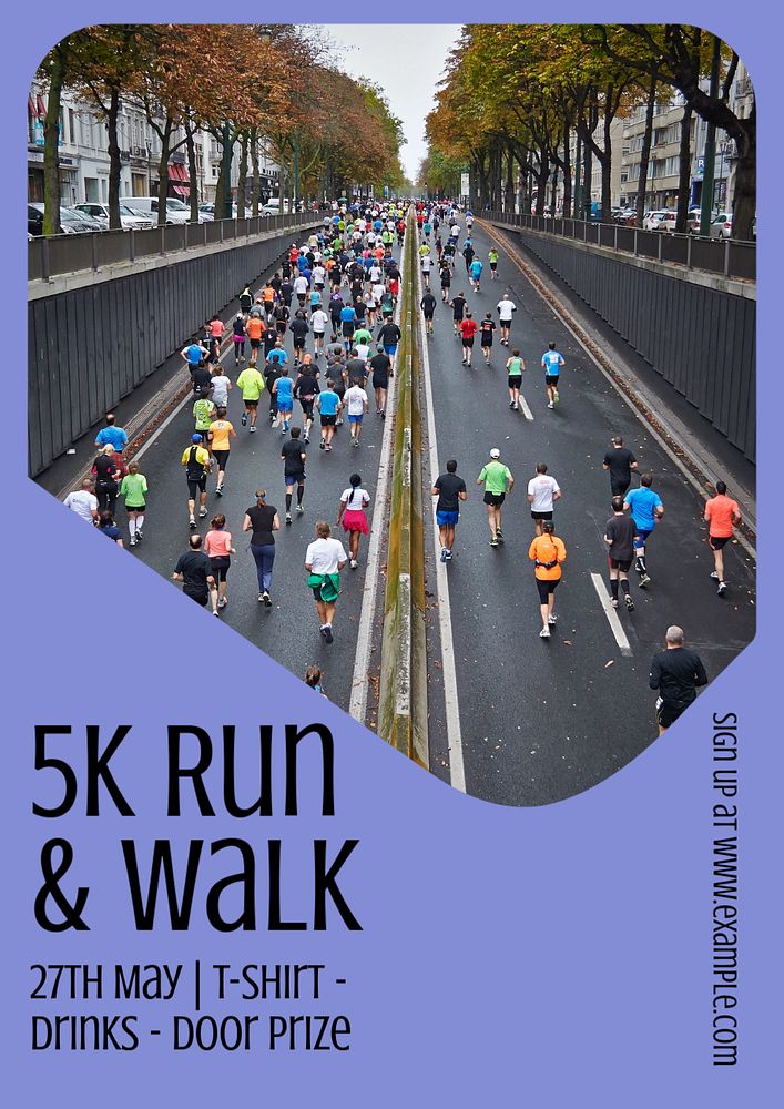 Running event  poster template, editable text and design