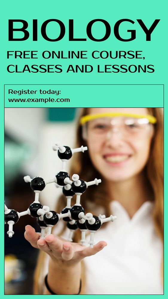 Biology course  Instagram story template, editable text