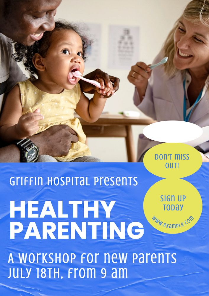 Healthy parenting  poster template, editable text and design